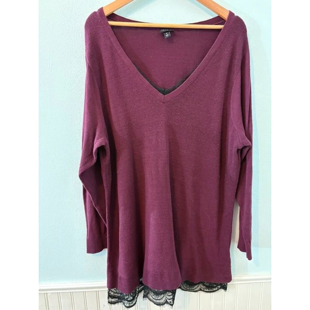 Torrid 4X lace trim sweater